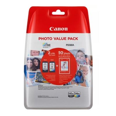 Multipack Canon 545XL + 546XL + carta fotografica